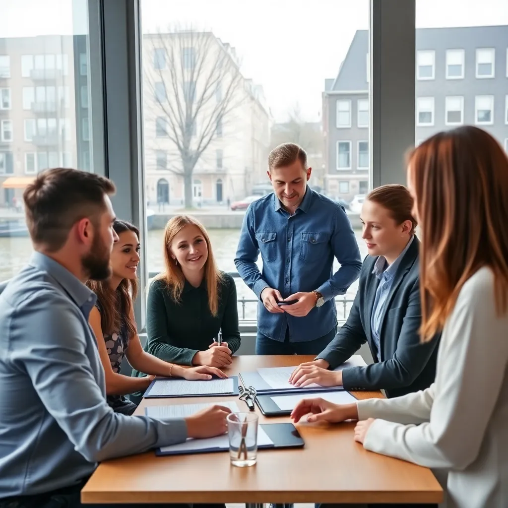 Professional die een loopbaangesprek heeft met een coach