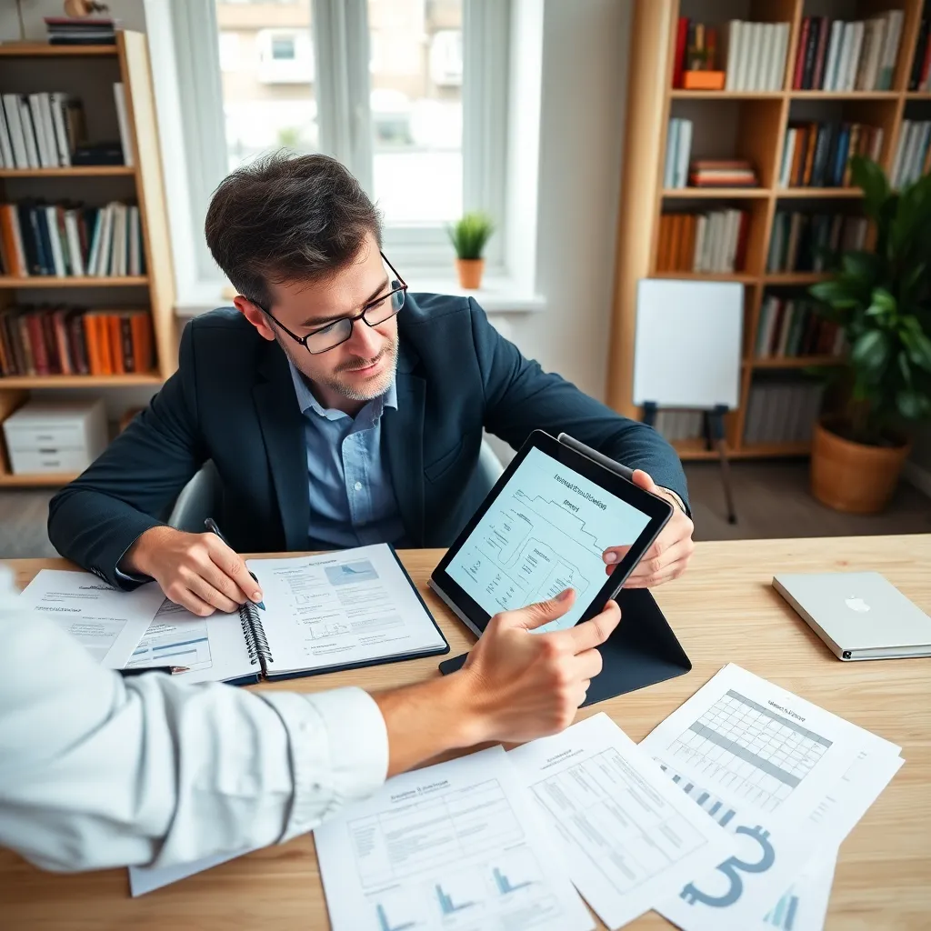 Professional die werkt aan persoonlijk ontwikkelingsplan